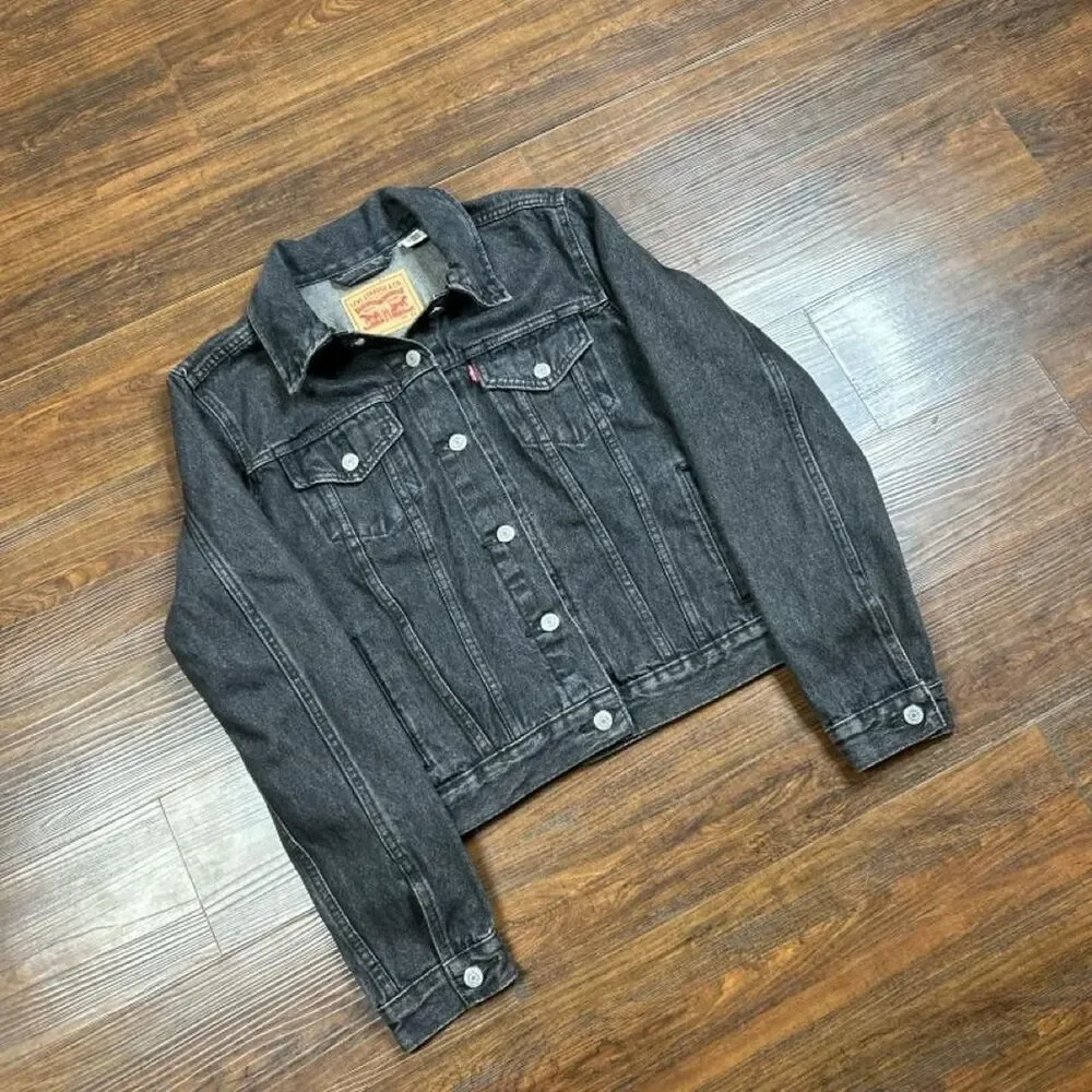 Levi-s Men's Black and Grey Jacket